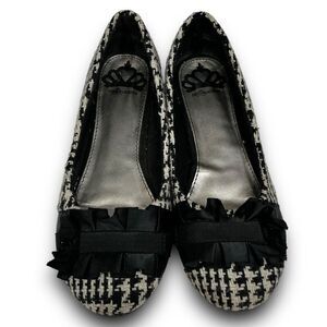 Fergalicious by Fergie Alana Houndstooth with Ruffles Flat Slip On Shoes